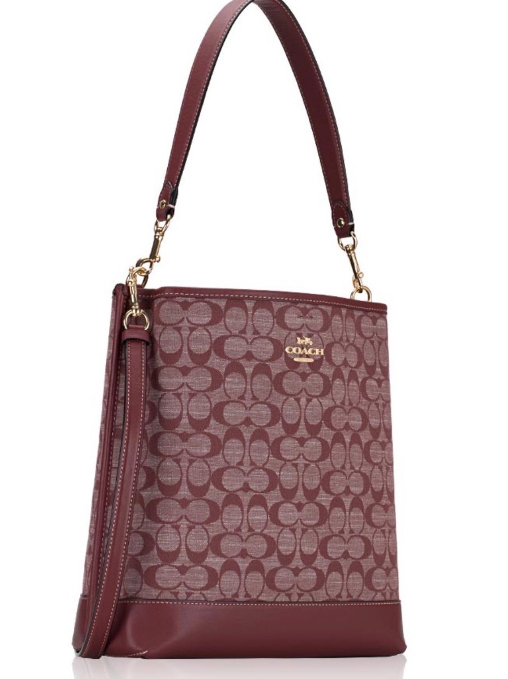 Coach Wine Signature Crossbody with Matching Wristlet - Picture 5 of 5